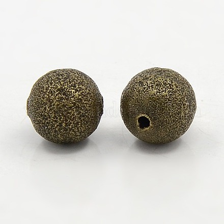 Perlas redondas texturadas en latón color bronce antiguo X-EC249-NFAB-1