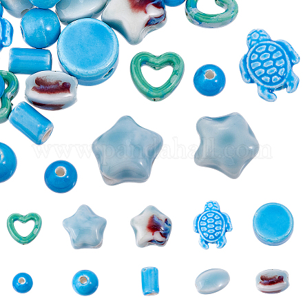 Наборы фарфоровых бусин ручной работы PORC-DR0001-01B-1