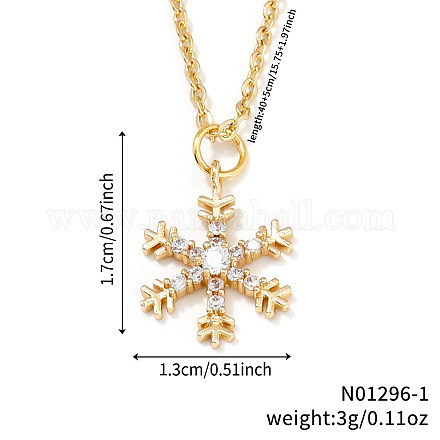 Элегантные серьги-кольца и ожерелья с подвесками из латуни с микропаве из прозрачных кубических цирконий в форме снежинки для женщин ET8021-3-1