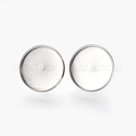 Eco-Friendly 316 Surgical Stainless Steel Stud Earring Settings STAS-F181-01P-16mm-1