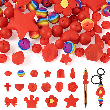 92 шт. прозрачные силиконовые фокусные бусины SIL-TA0002-85A-1