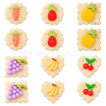 60Pcs 6 Style Opaque Resin Decoden Cabochons CRES-CJ0001-50-1