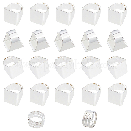 Pandahall elite anelli da dito quadrati in ottone RJEW-PH0001-03-1