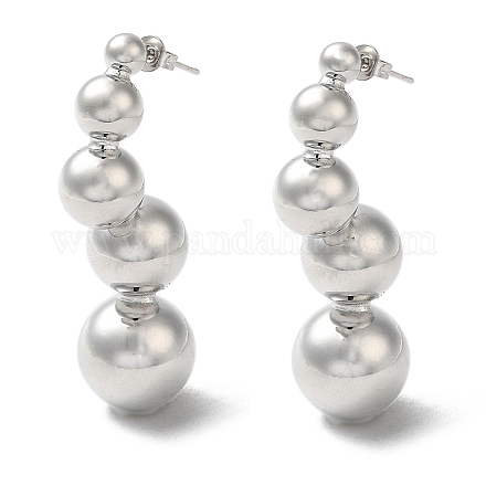 Rack Plating Brass Round Ball Dangle Stud Earrings EJEW-Q786-04P-1