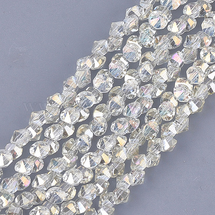 Chapelets de perles en verre électroplaqué X-EGLA-S179-03B-C10-1