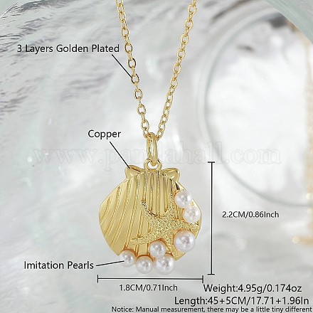 Ожерелья с подвесками Ocean Summer из латуни с прозрачными кубическими цирконами и паве FS-WG8D1A7-35-1