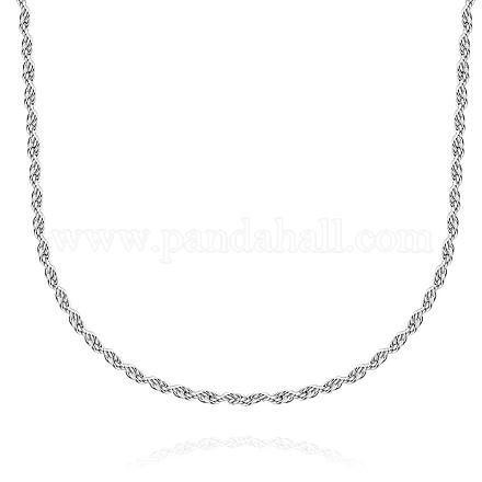 Unisex 316L Surgical Stainless Steel Rope Chain Necklaces NJEW-BB02014-24-1