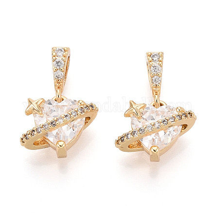 Латунные микро проложить кубического циркония подвески KK-N275-12A-G-1