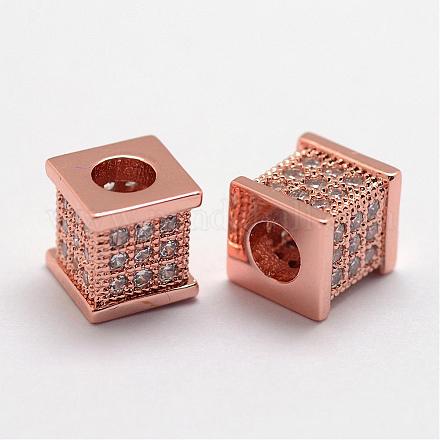 Perles de zircone cubique micro pave en Laiton ZIRC-D113-38RG-FF-1