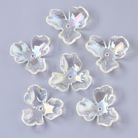Transparentes bouchons acrylique de perles X-PACR-R246-020-1