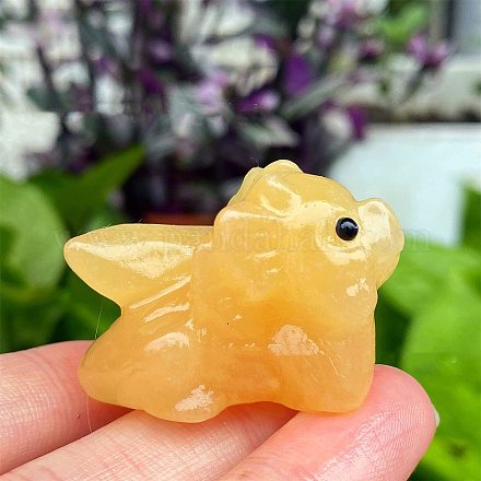 自宅のデスクトップの装飾用の天然方解石彫刻像 ドラゴン 40mmの通販
