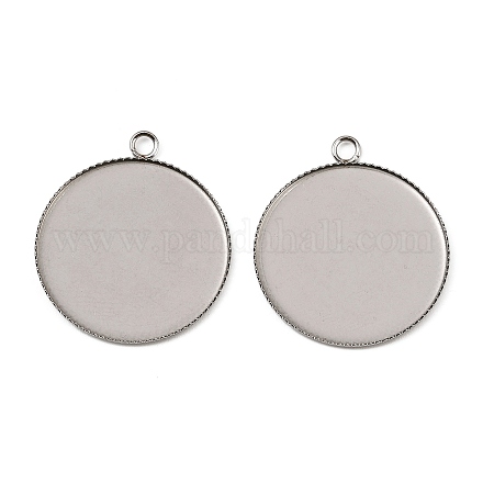 Оправы для подвесок из нержавеющей стали 304 в виде кабошонов STAS-NH0001-04P-02-1