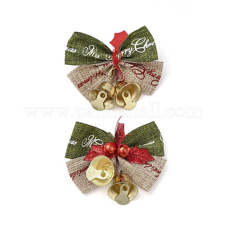 Christmas Polyester Bowknot Ornament Accessories DIY-K062-01G-01-1