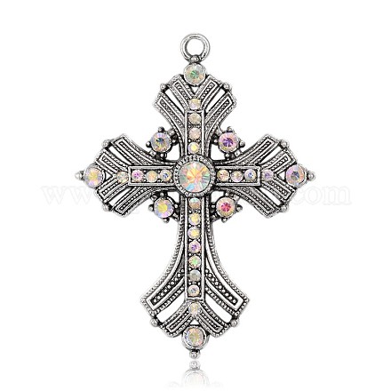 Alloy Latin Cross Clenched Large Gothic Pendants ALRI-J030-28AS-1