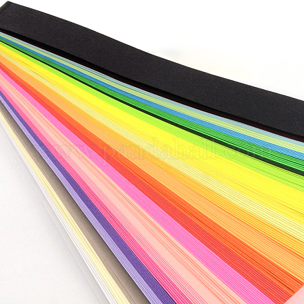 Quilling bandes de papier rectangle de 24 couleurs X-DIY-R041-01-1
