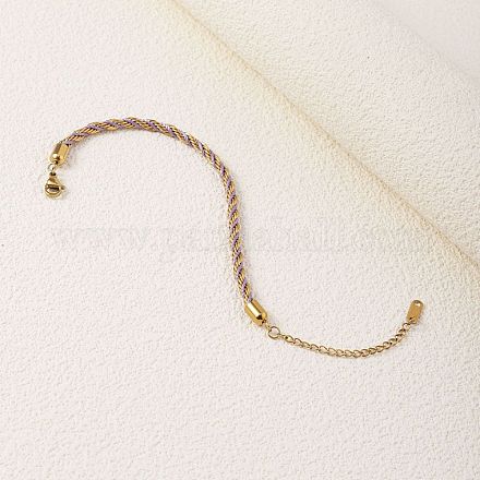 Браслеты из витого нейлонового шнура для женщин BJEW-V007-01G-03-1