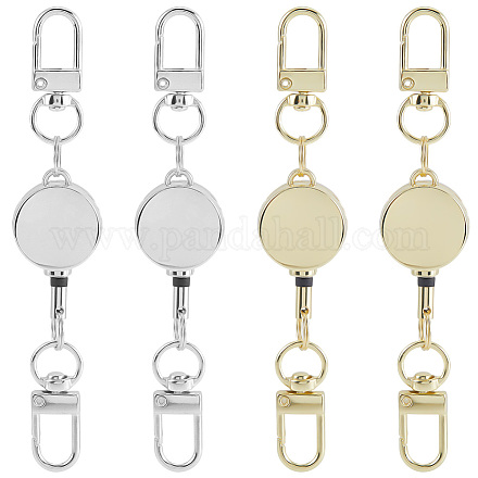 4 шт. 2-х цветные прочные выдвижные застежки для брелка из сплава FIND-SC0016-50-1