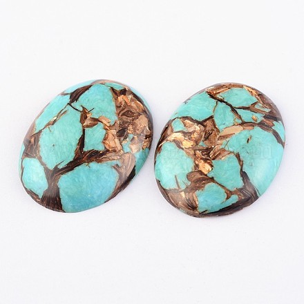 Dyed Synthetic Turquoise Oval Cabochons X-G-E294-04A-1