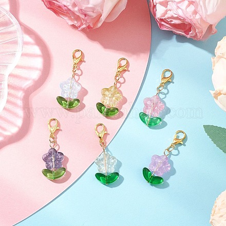 Стекло подвесные украшения HJEW-JM03378-1