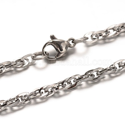 304 collares inoxidables cadena cuerda de acero y pulseras conjuntos de joyas SJEW-L410-03P-1