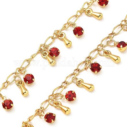 Латунные стеклянные каплевидные звенья цепи CHC-R001-08G-1