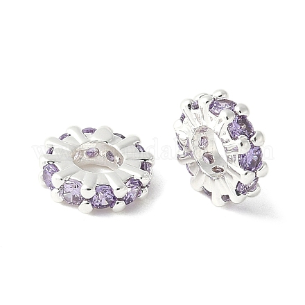 Латунные микро проложить кубического циркония бусы KK-A253-11S-01-1