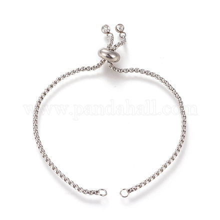 Réglable 304 bracelet coulissant en acier inoxydable / fabrication de bracelets bolo X-STAS-I153-03P-01-1