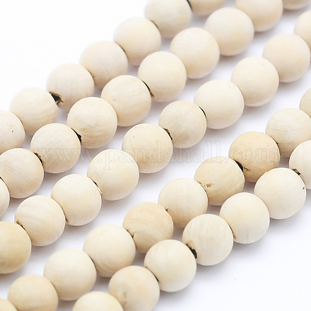 Chapelets de perles en bois naturel WOOD-P011-07-6mm-1