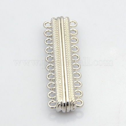 Oval 10 Strands Alloy Magnetic Clasps X-PALLOY-N0095-04P-1