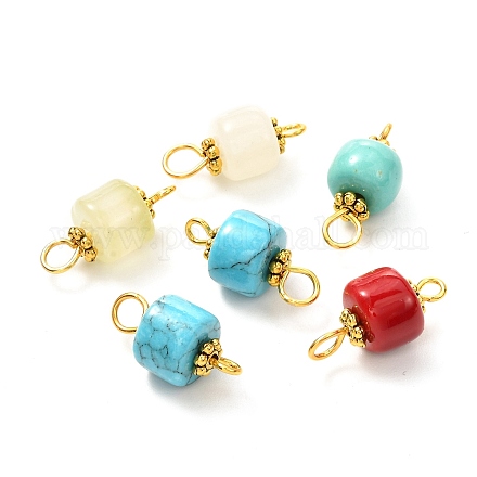 Natural Mixed Gemstone Connector Charms PALLOY-YW0001-47-1