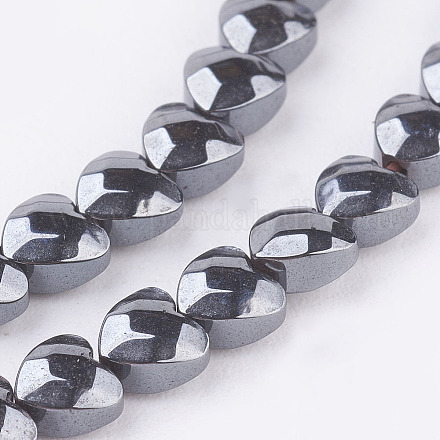 Chapelets de perles en hématite synthétique sans magnétiques G-P341-14-4x3mm-1