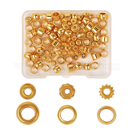 120 Pcs 6 Styles Brass Beads KK-SZ0001-30G-1