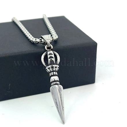 Ожерелья с подвеской в виде кинжала из нержавеющей стали в винтажном стиле для унисекс-готических украшений XL8966-1