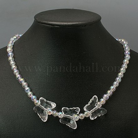 Beaux colliers acryliques transparents pour le cadeau de la fête des enfants NJEW-JN00269-03-1