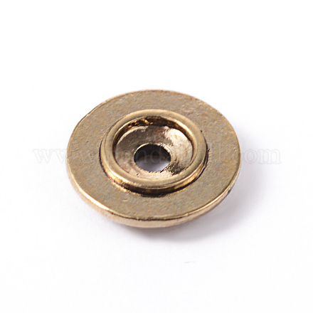 Flat Round Alloy Beads PALLOY-ZN47941-AG-FF-1