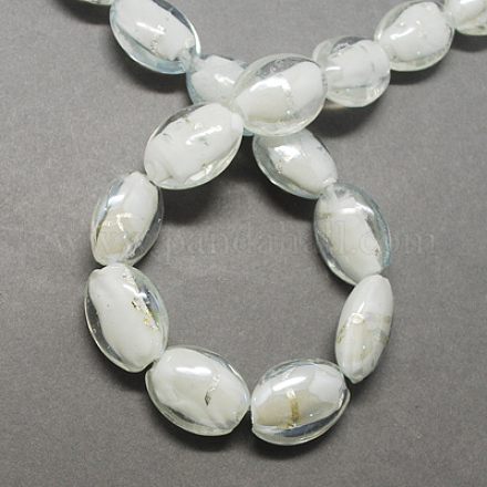 Perles en verre d'argent feuille manuelles FOIL-R062-11-1