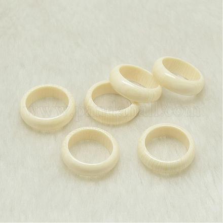 Imitation Ivory Resin Rings RESI-T006-38-1