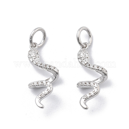 925 подвеска в форме змеи из стерлингового серебра с микропаве из прозрачных кубических цирконий STER-D302-06S-1