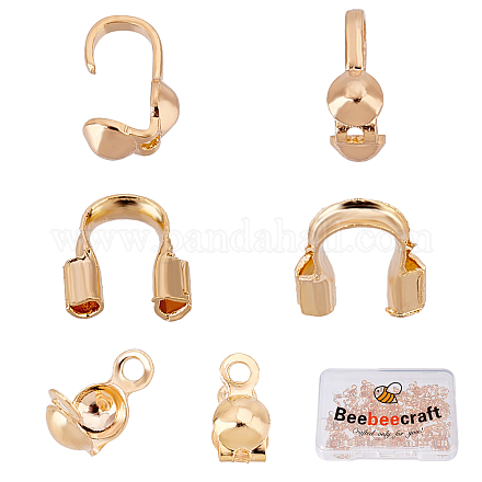 100 шт. 2 латунных наконечника для бусин KK-BBC0001-28-1