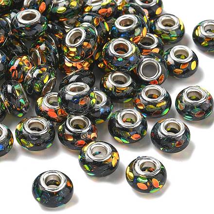 Прозрачные европейские бусины-рондель из смолы RESI-S023-29-1