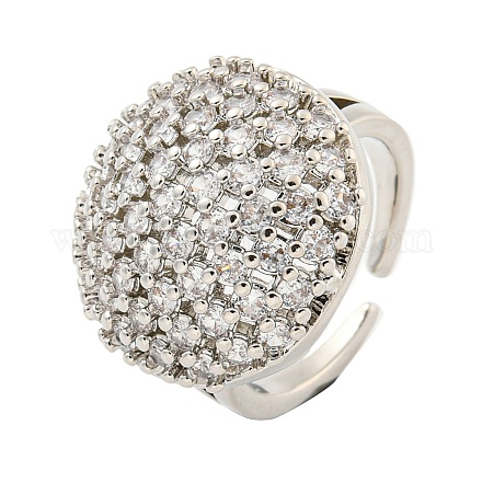 Запонки из латуни с покрытием из настоящей платины и прозрачным цирконием с микропаве RJEW-L113-017P-01-1