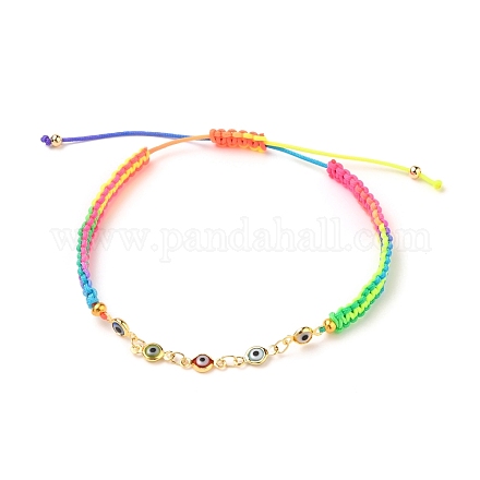 Verstellbare geflochtene Perlenarmbänder aus Nylonfaden BJEW-JB05594-02-1