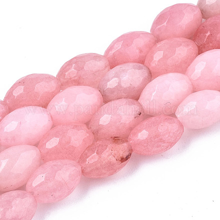 Chapelets de perles de jade blanche naturelle G-T131-61C-1