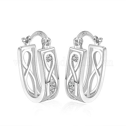 Infinity Brass Cubic Zirconia Hoop Earrings EJEW-BB09675-S-1