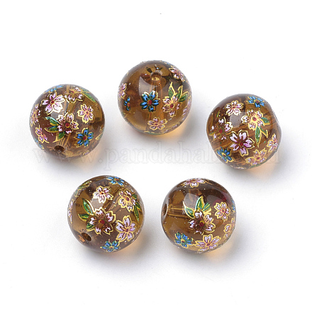 Perles en verre imprimées GFB-Q001-10mm-A06-1