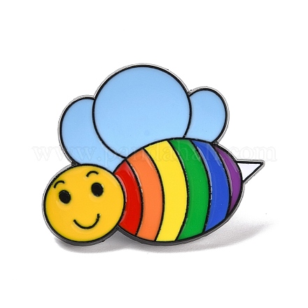 Rainbow Pride Bee Enamel Pin JEWB-F016-25EB-1