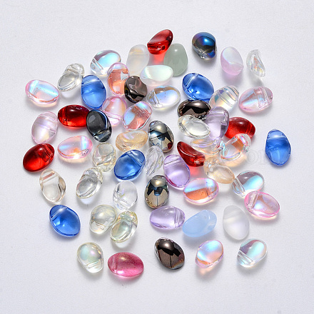 Transparent Spray Painted Glass Charms GLAA-R211-05-1