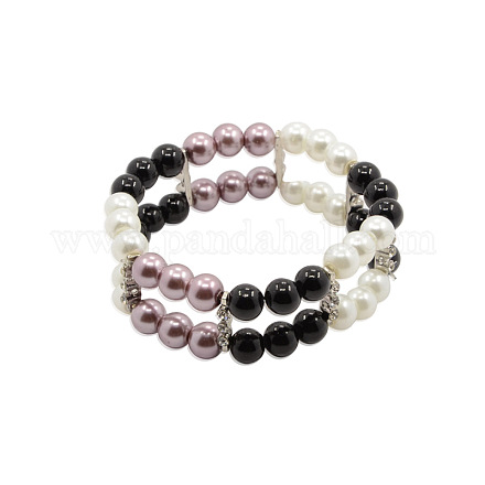 Stilvollen Glas-Perlen Armbänder strecken BJEW-PJB840-1