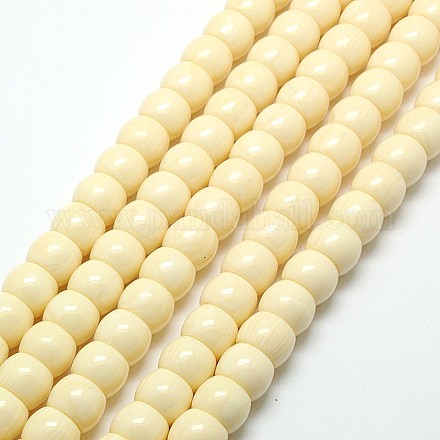 Imitation Amber Resin Drum Beads Strands RESI-A009F-A-01-1
