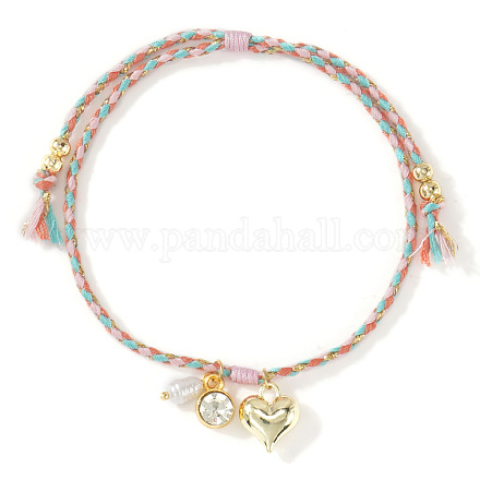 Браслеты с подвесками из латуни и искусственного жемчуга CZ2007-4-1